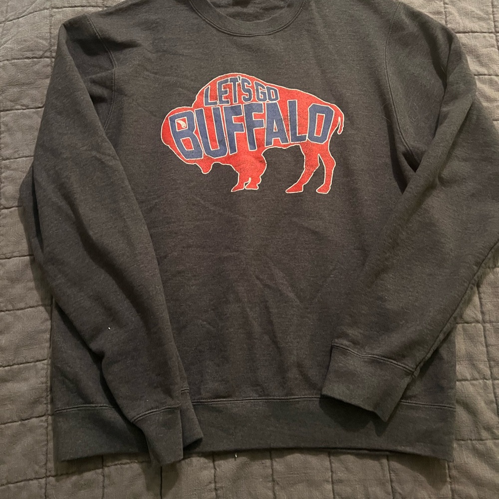 Port and Company Let's Go Buffalo Crewneck Sweater - Dark Gray